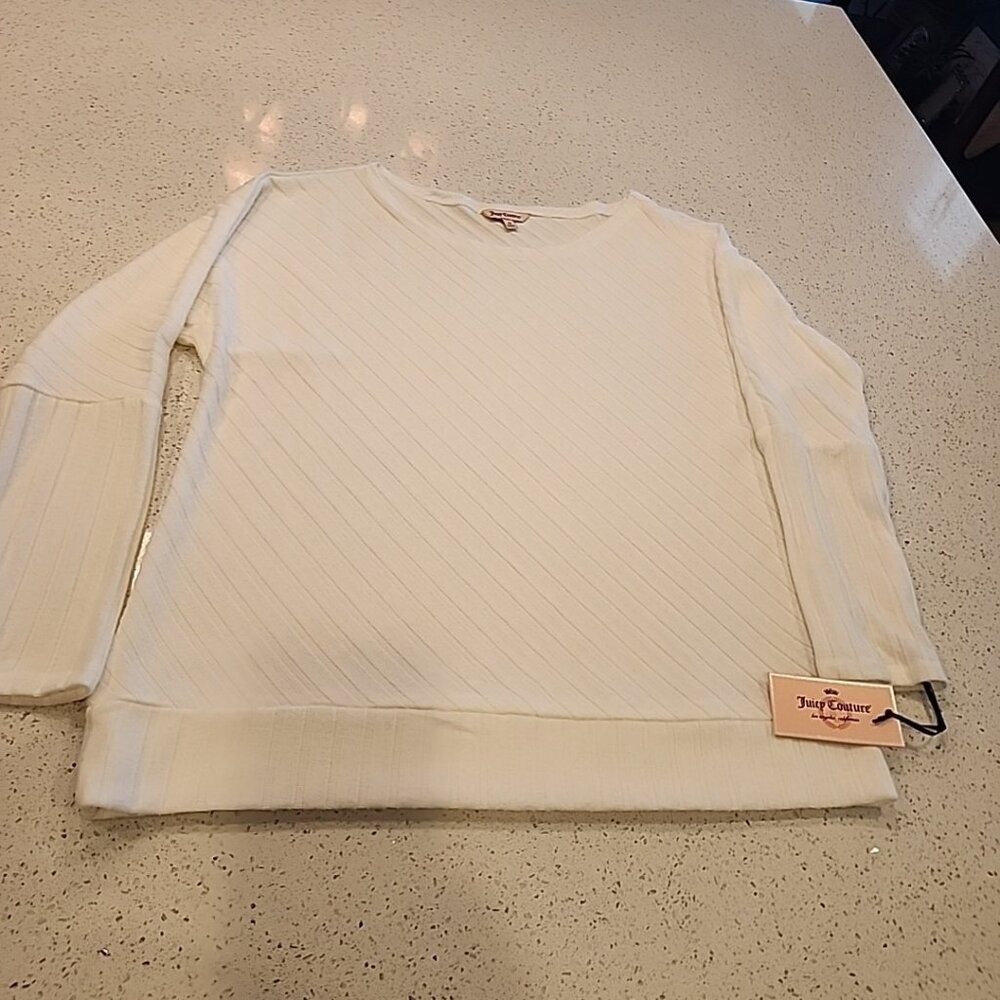 NWT Juicy Couture Women's White Sweater M Soft Stretchy
